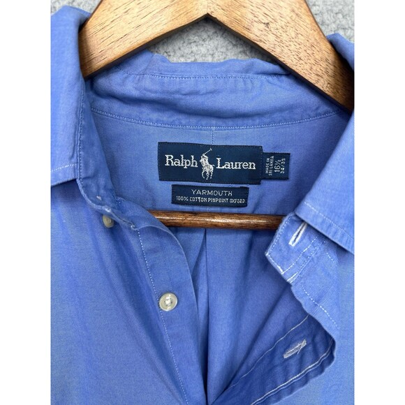 Ralph Lauren blue button down 16 1/2-34/35 - Picture 3 of 6